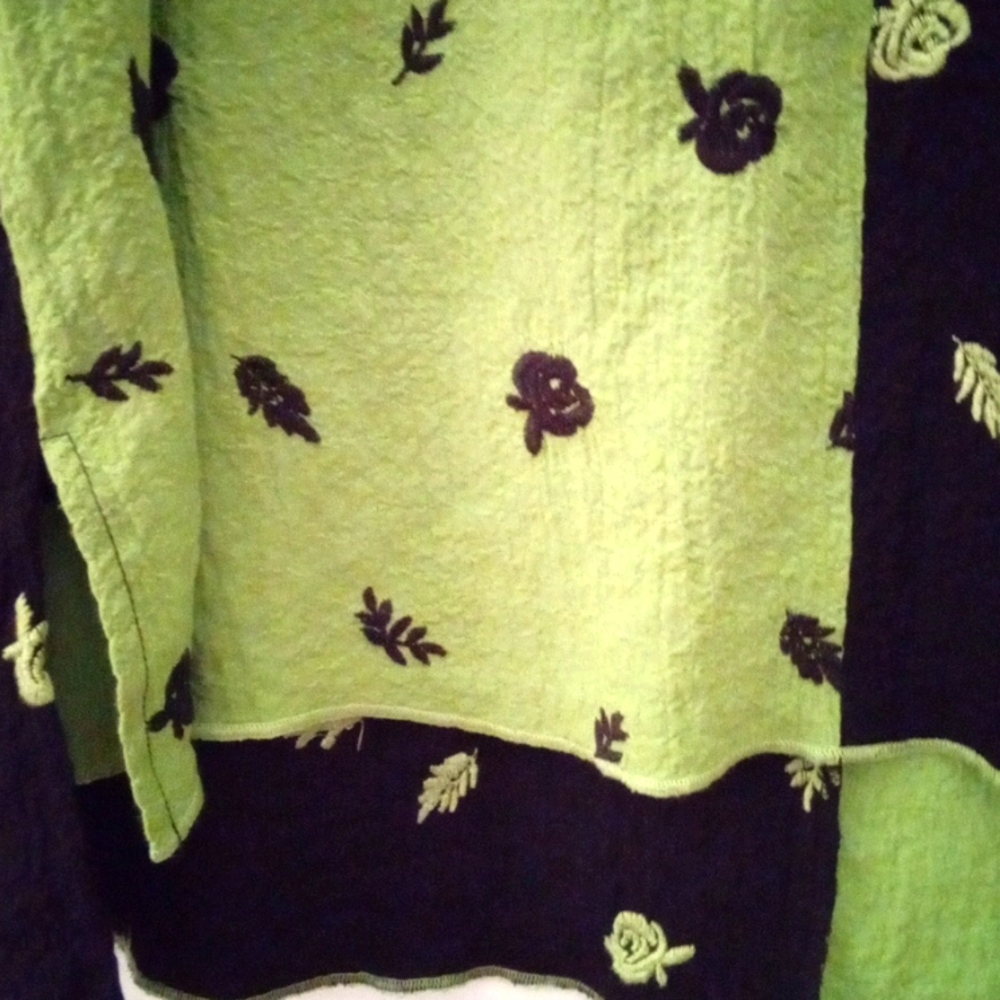 Ali Miles Crinkle Print Color Block Tunic - image 7